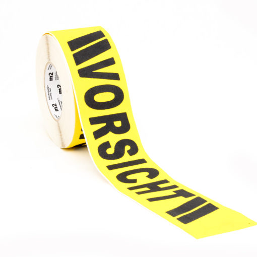 m2-Warnmarkierung mit Vorsicht